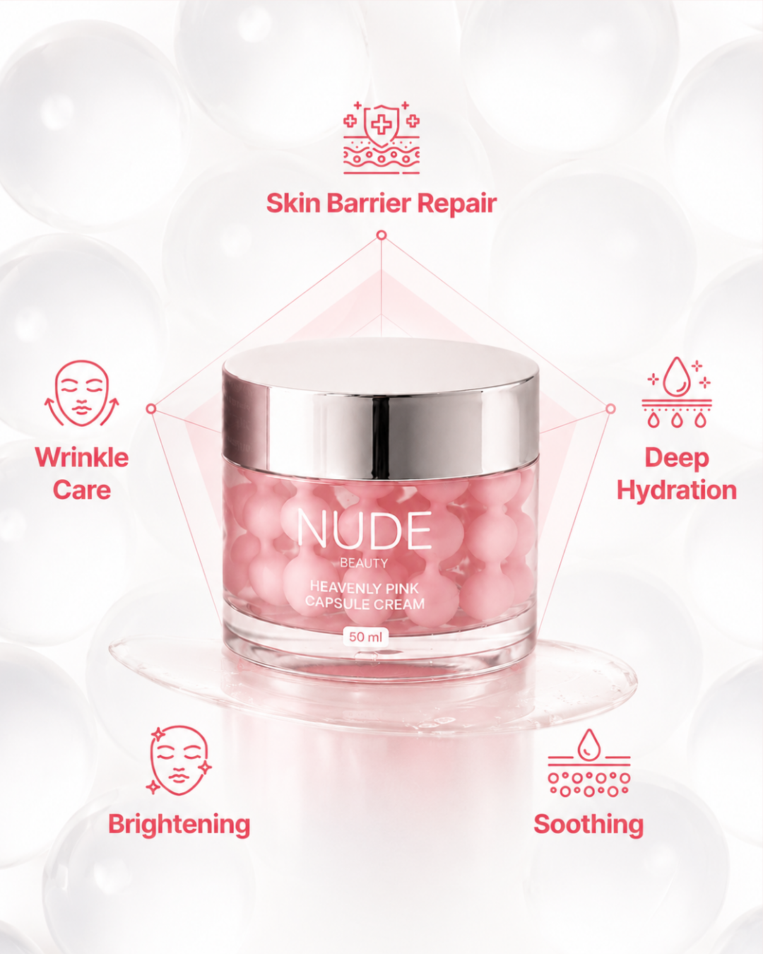 Nude Beauty Heavenly Pink Collagen Capsule Cream - Bilde 4