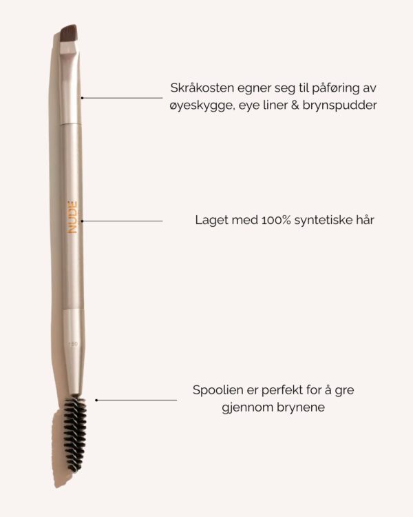 Double Ended Eyebrow Brush – Nude Beauty presis brynpåføring