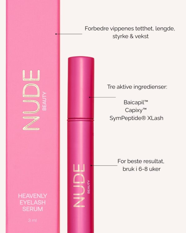 Nude Beauty Eyelash Serum – før og etter-resultat