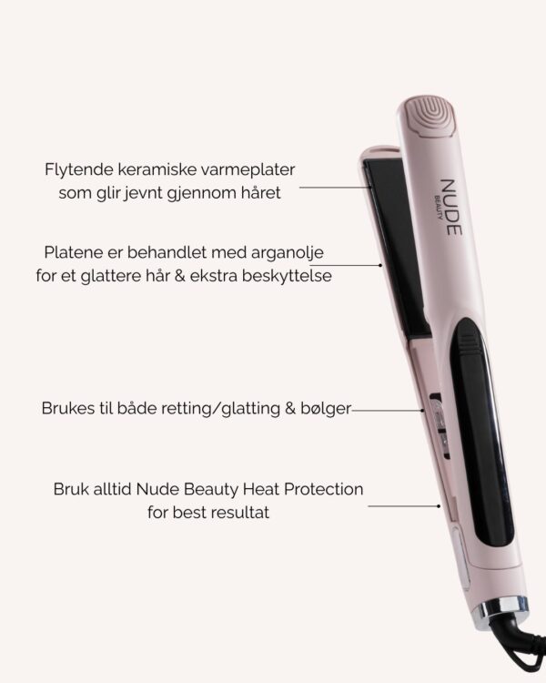 Nude Beauty glattetang bruksanvisning – steg for steg