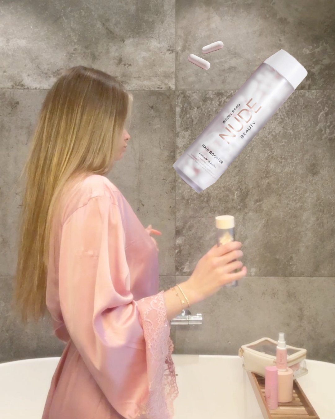 Nude Beauty Hair Booster Pills – før og etter-resultat