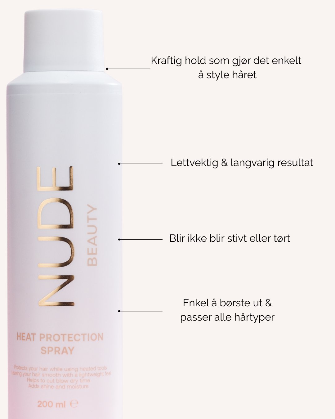 Nude Beauty Heat Protection Spray – daglig beskyttelse av håret