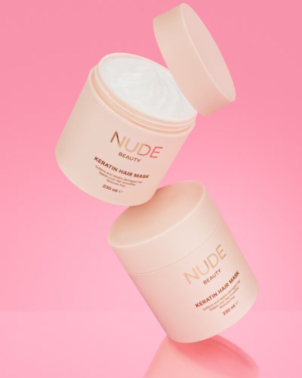 Nude Beauty Keratin Hair Mask – før og etter-resultat