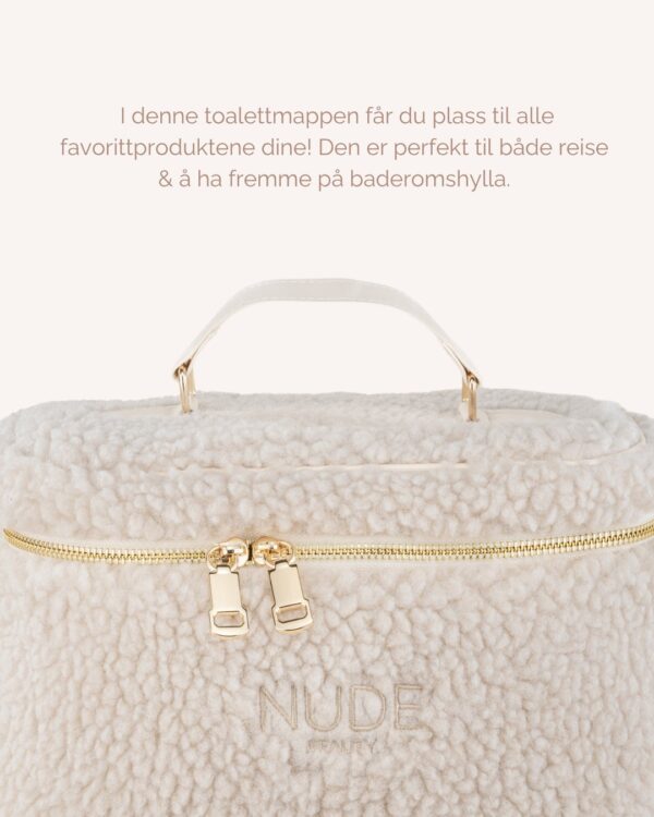 Cosmetic Bag Beige – Nude Beauty mykt teddymateriale