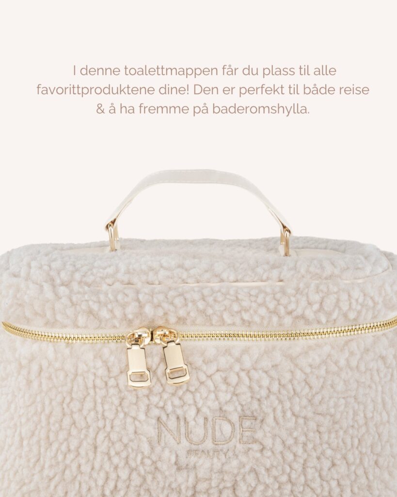 Cosmetic Bag Beige – Nude Beauty mykt teddymateriale