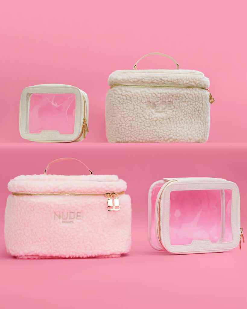Travel Bag Beige Small – Nude Beauty reisesett i small størrelse