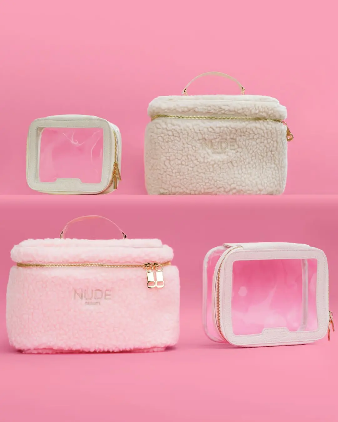 Travel Bag Beige Small – Nude Beauty reisesett i small størrelse