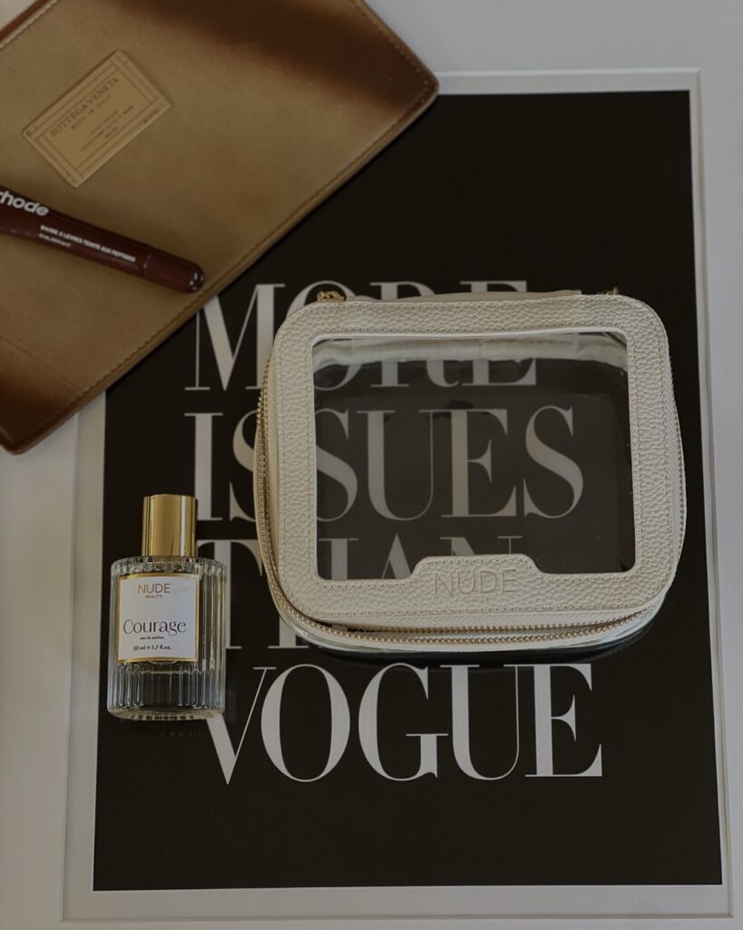 Nude Beauty Travel Bag Beige Small – gjennomsiktig toalettmappe