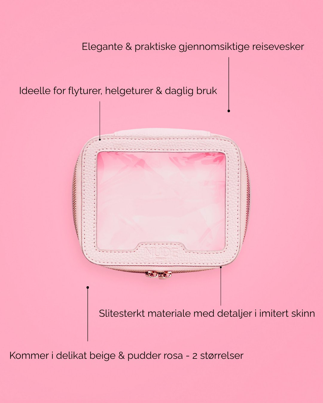 Nude Beauty Travel Bag Pink Small – elegant reisemappe