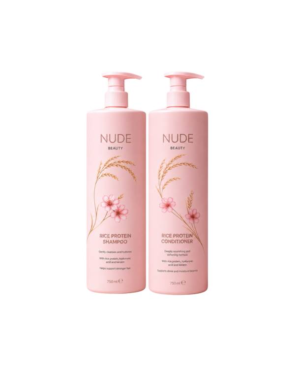 NUDE BEAUTY-RICE PROTEIN CONDITIONER + SHAMPOO XL-1 Nude Beauty Rice Protein Shampoo & Conditioner XL