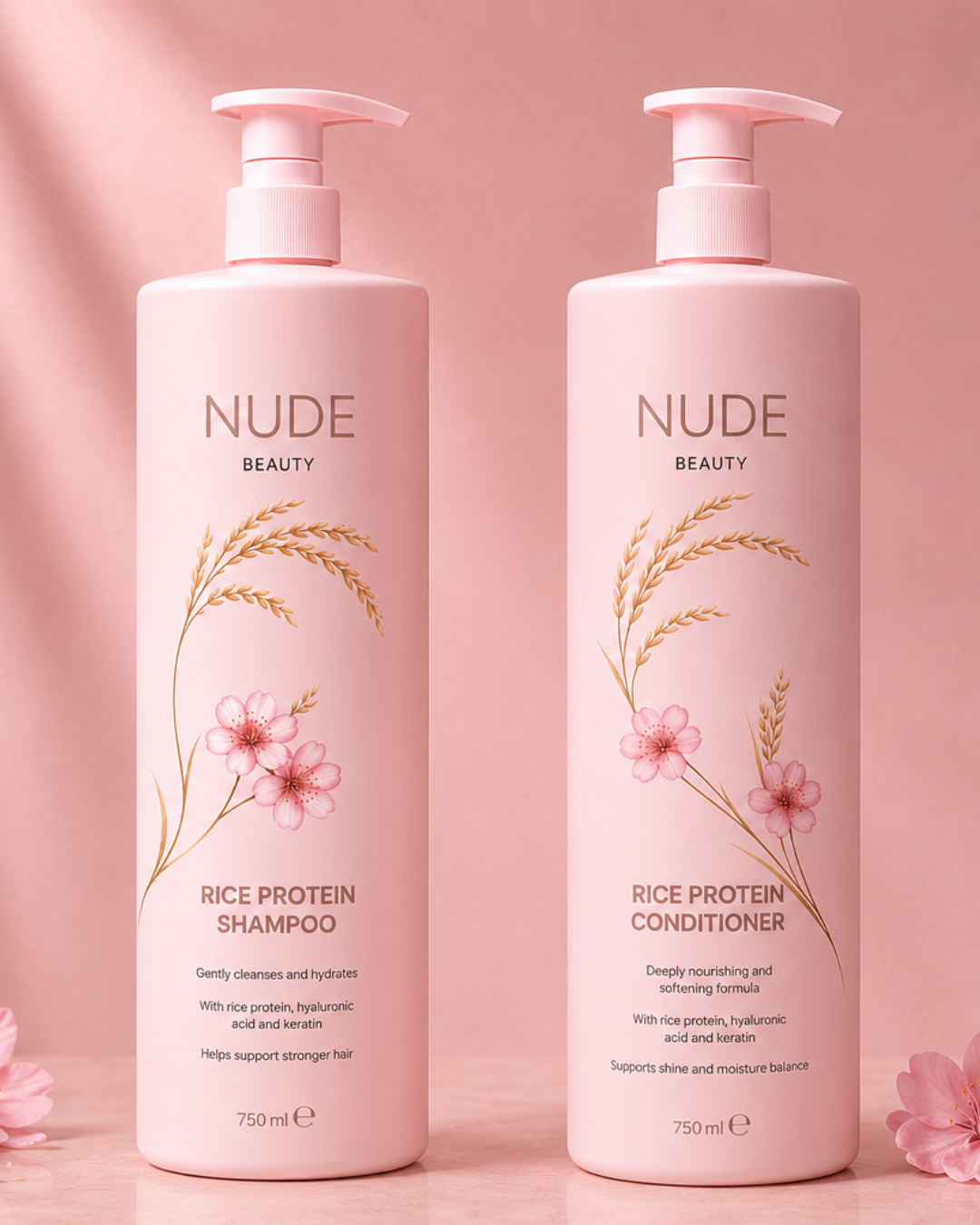Nude Beauty Rice Protein Shampoo & Conditioner XL - Bilde 6