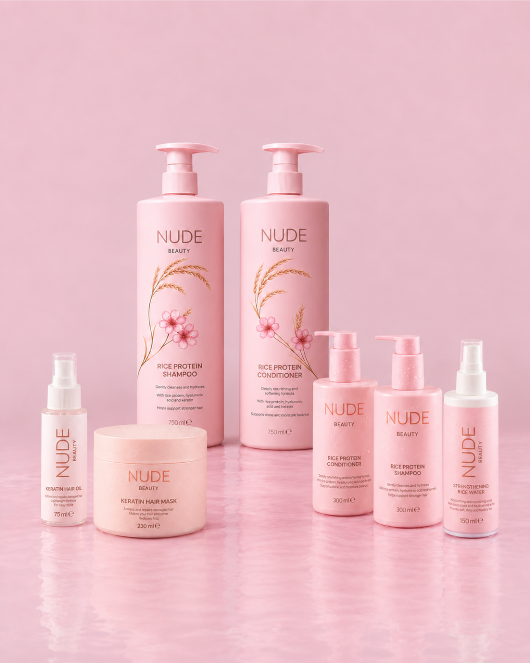 Nude Beauty Rice Protein Shampoo & Conditioner XL - Bilde 8