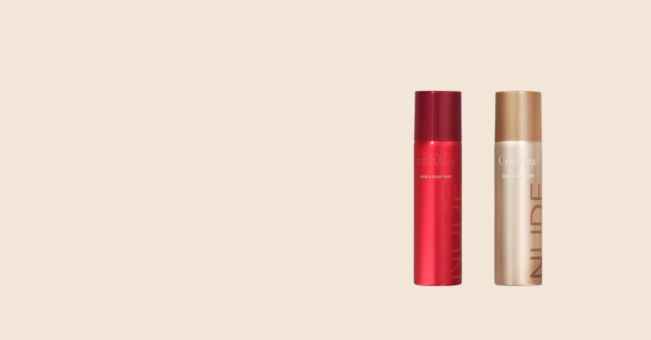 Nude Beauty hair and body mist hero banner